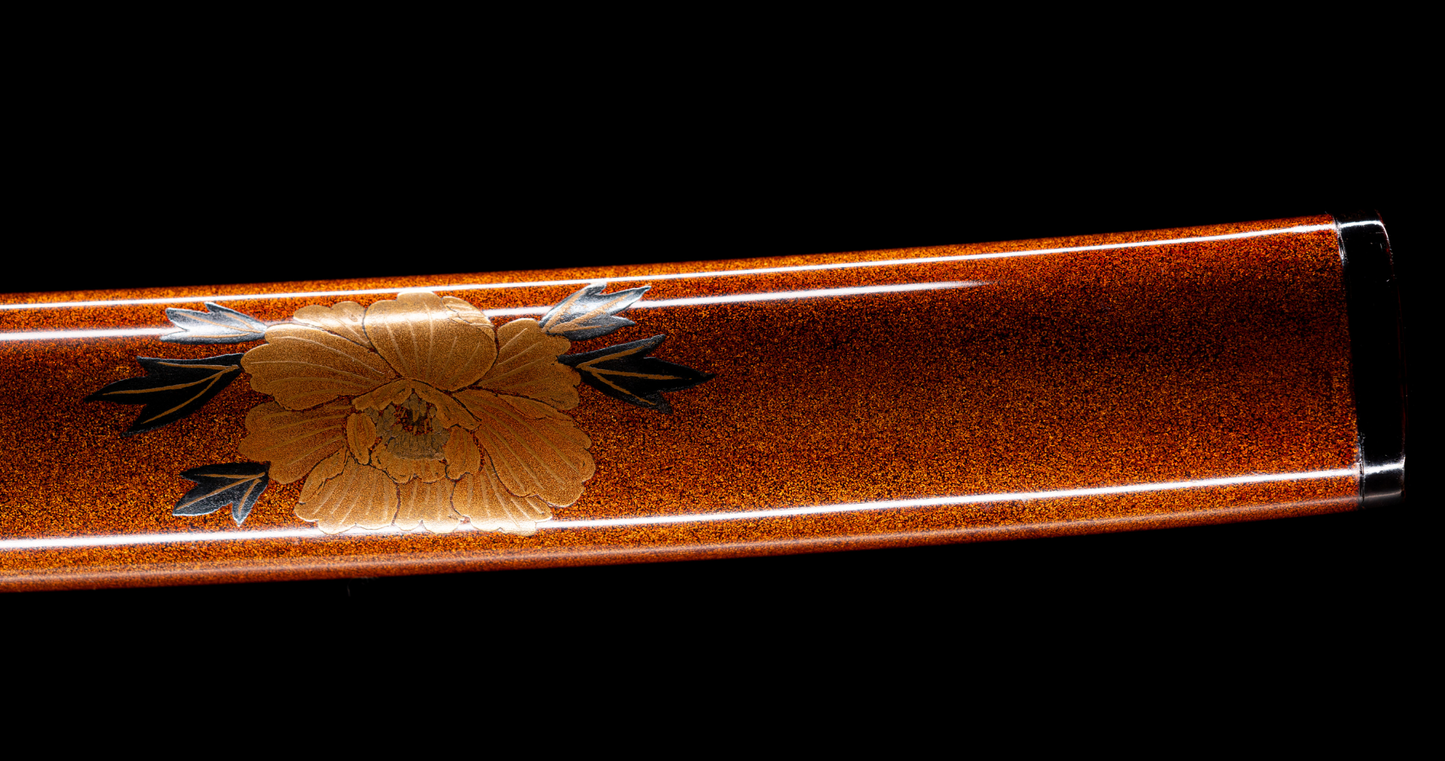Sabre Antique Japonais Wakizashi Toranba Hamon avec Kogatana & Tsuba en Shakudō