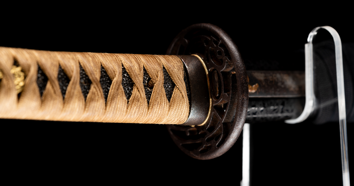 Antique Japanese Sword Wakizashi by Osafune Sukesada with Lion Motif Koshirae - NBTHK Hozon