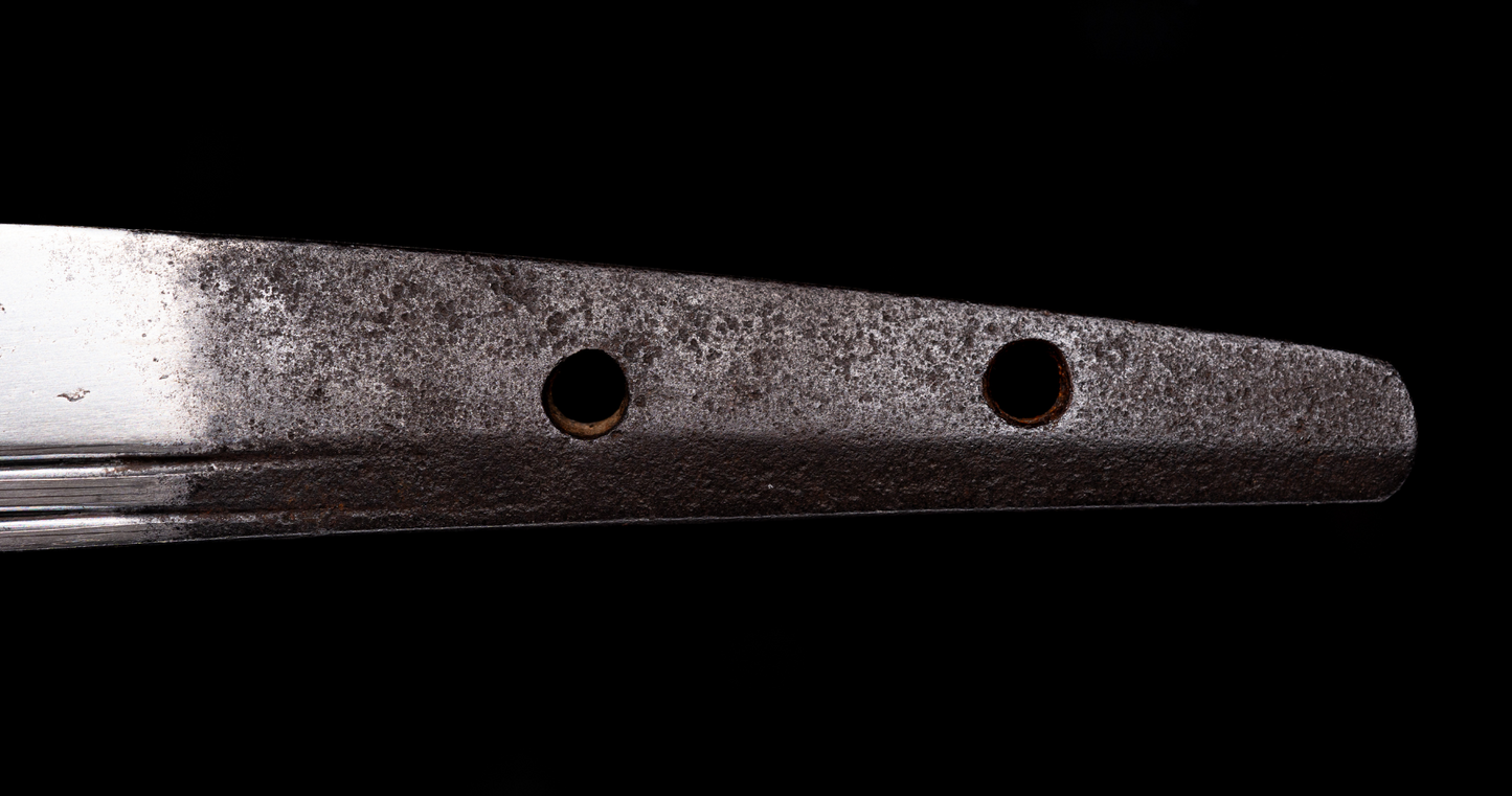 Sabre Antique Japonais Wakizashi Toranba Hamon avec Kogatana & Tsuba en Shakudō