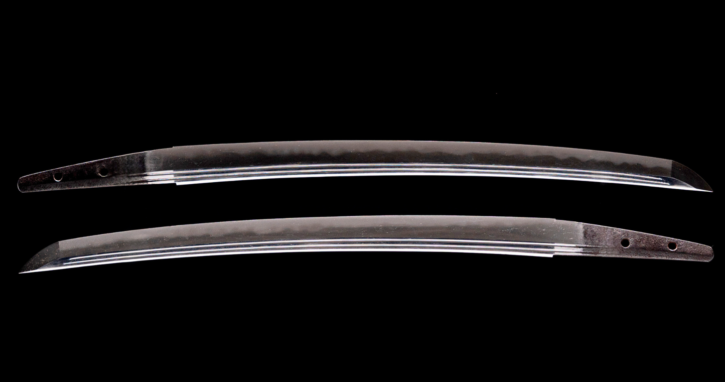 Sabre Antique Japonais Wakizashi Toranba Hamon avec Kogatana & Tsuba en Shakudō