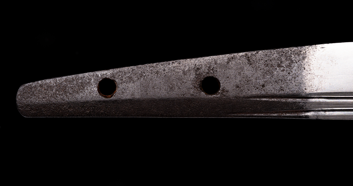 Sabre Antique Japonais Wakizashi Toranba Hamon avec Kogatana & Tsuba en Shakudō