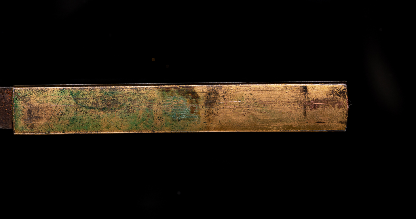 Sabre Antique Japonais Wakizashi Toranba Hamon avec Kogatana & Tsuba en Shakudō