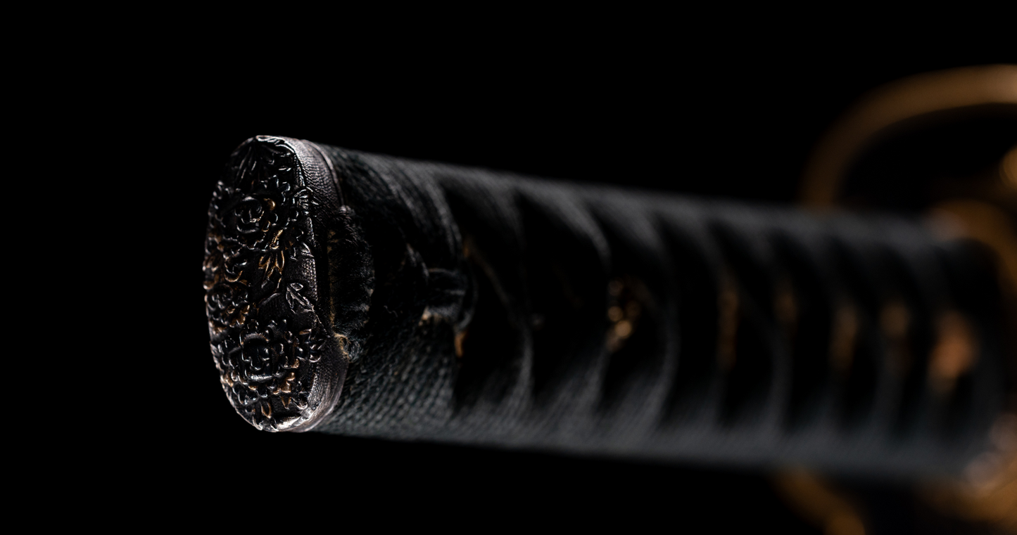 Sabre Antique Japonais Wakizashi Toranba Hamon avec Kogatana & Tsuba en Shakudō