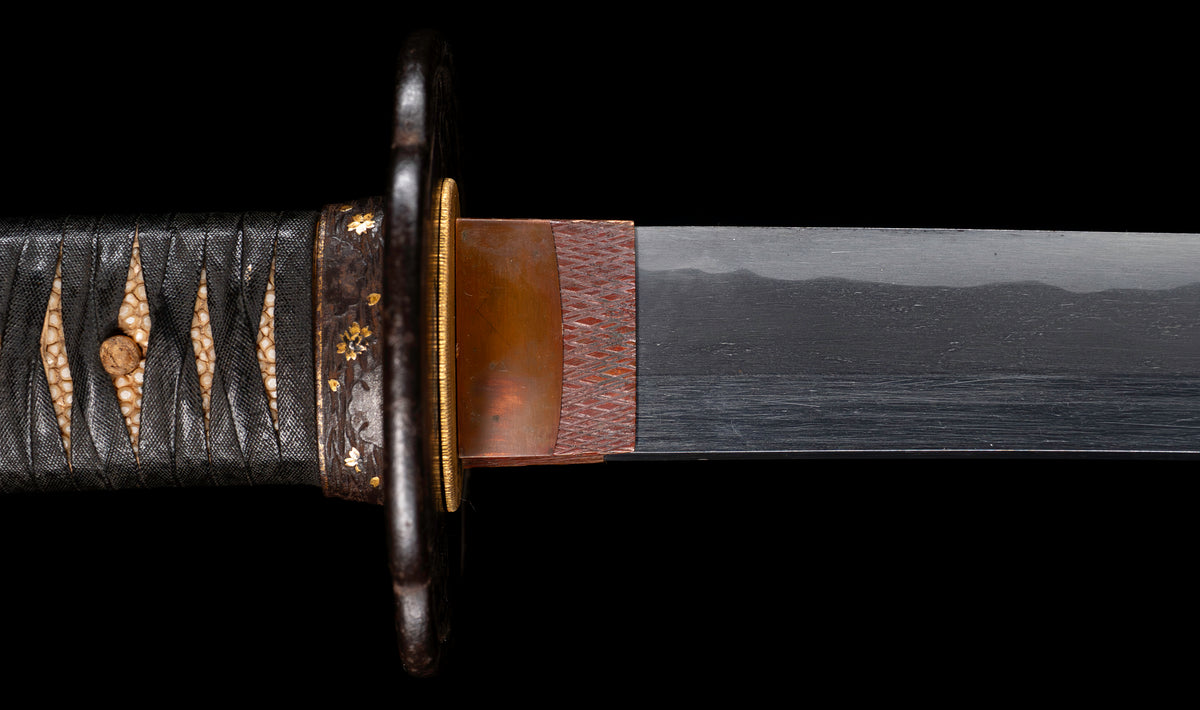 Antique Japanese Katana Sword by Kanabō Hayato no Jō Masazane with Gunome-Midare Hamon, Sakura Fittings and Red Lacquer Saya - NBTHK Hozon