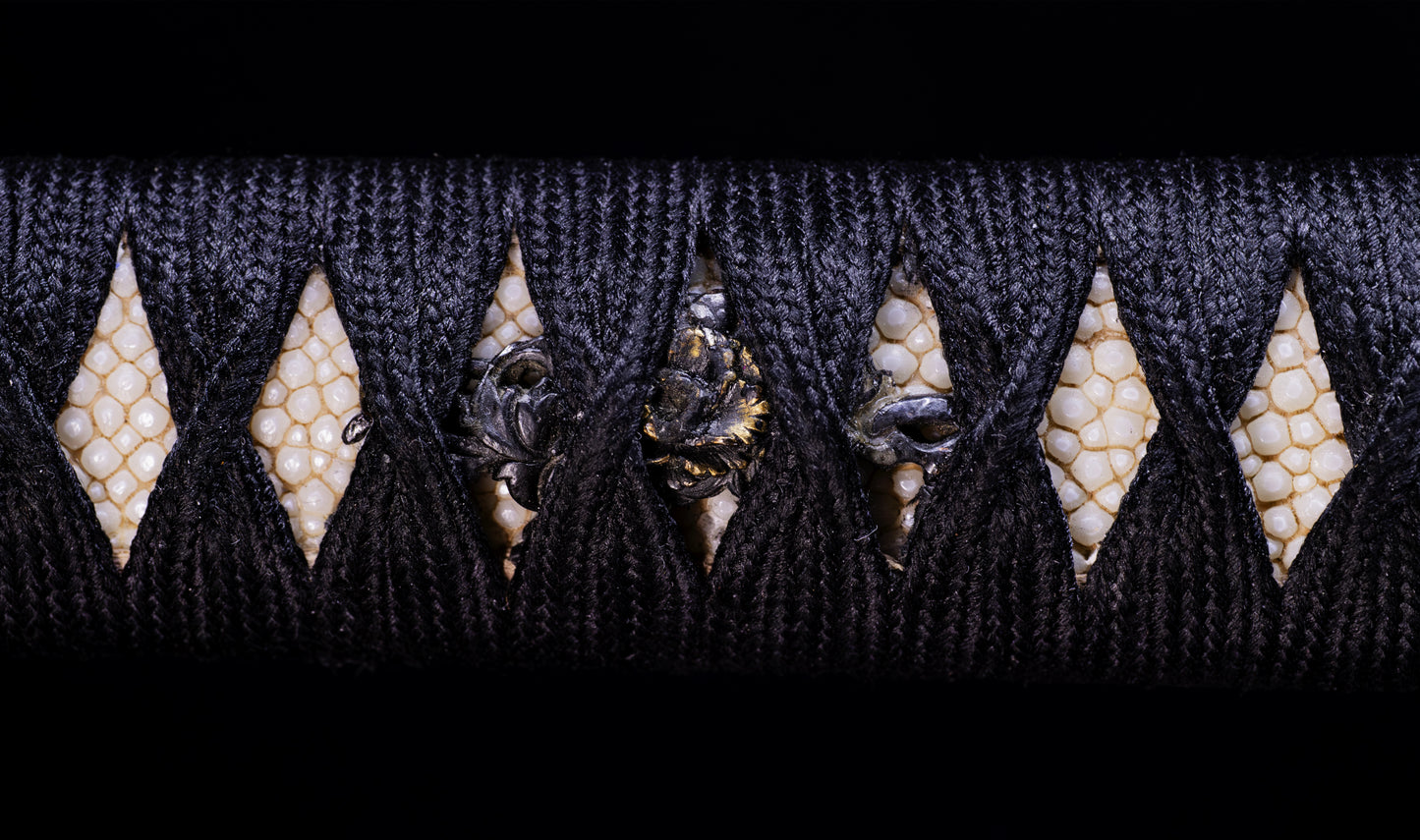 Antique Japanese Katana Sword signed Jumyo with Reddish Koshirae