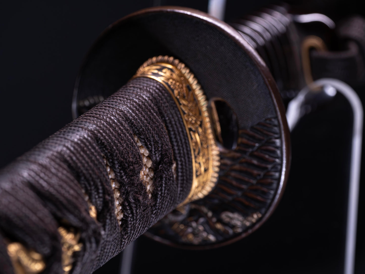 Spada giapponese antica Katana, accessori Shakudo Inro Saya
