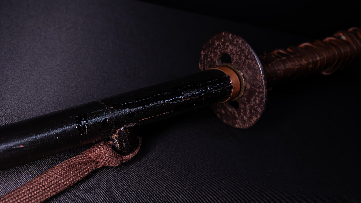 Épée japonaise antique Wakizashi Bo-hi avec Sori de 2 cm