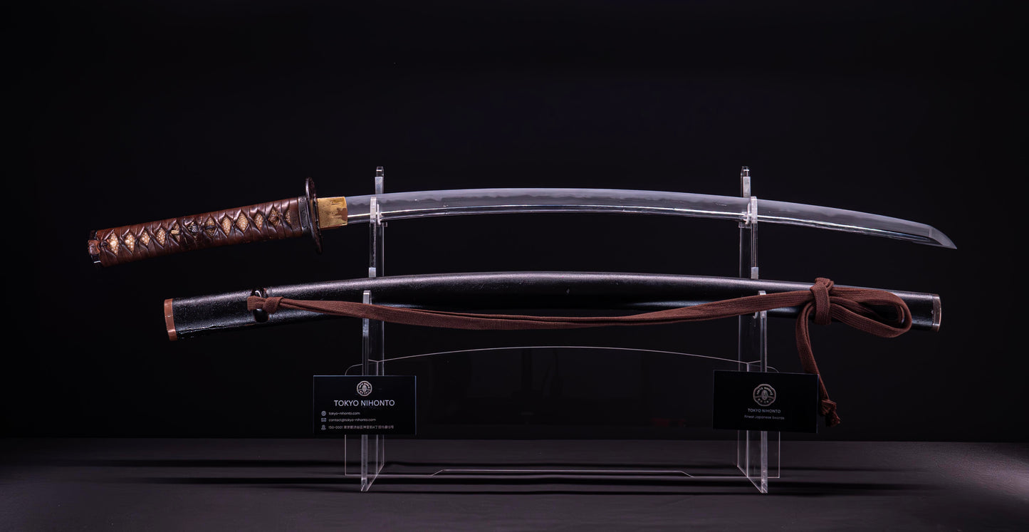 Épée japonaise antique Wakizashi Bo-hi avec Sori de 2 cm