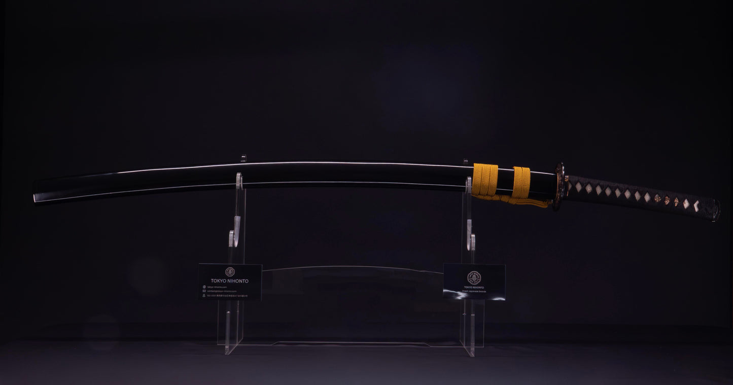 Épée Katana japonaise antique signée Ichiryushi Nagamitsu (Hozon)