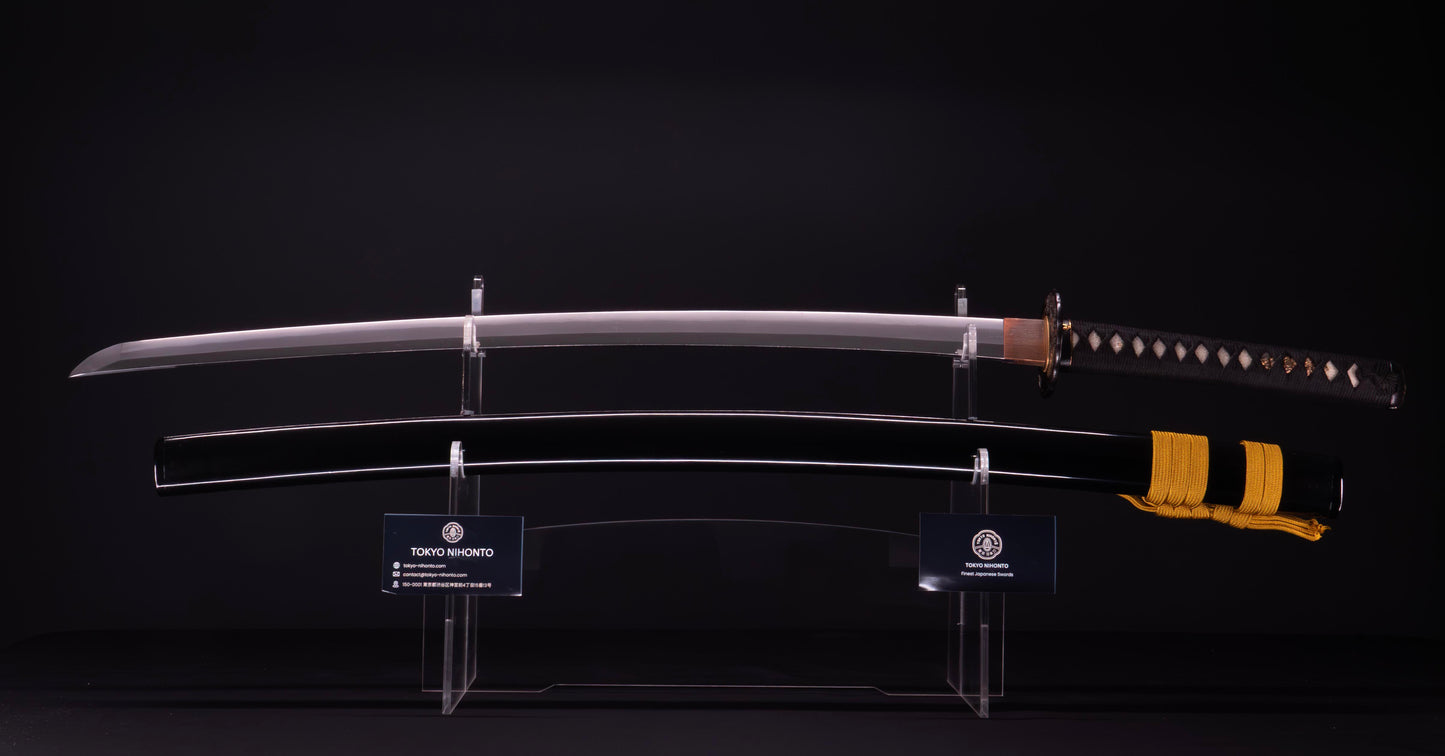 Épée Katana japonaise antique signée Ichiryushi Nagamitsu (Hozon)