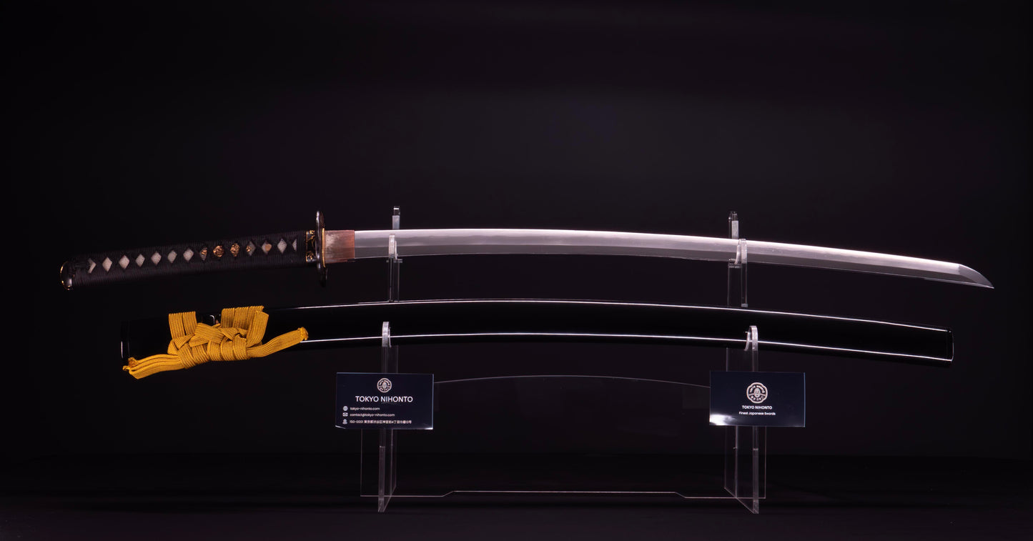 Épée Katana japonaise antique signée Ichiryushi Nagamitsu (Hozon)