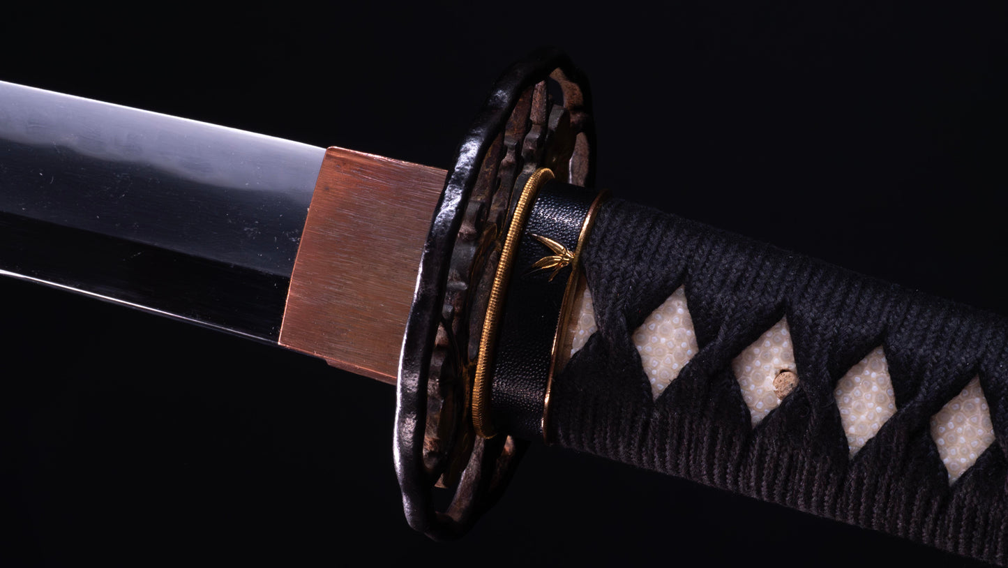Épée Katana japonaise antique signée Ichiryushi Nagamitsu (Hozon)