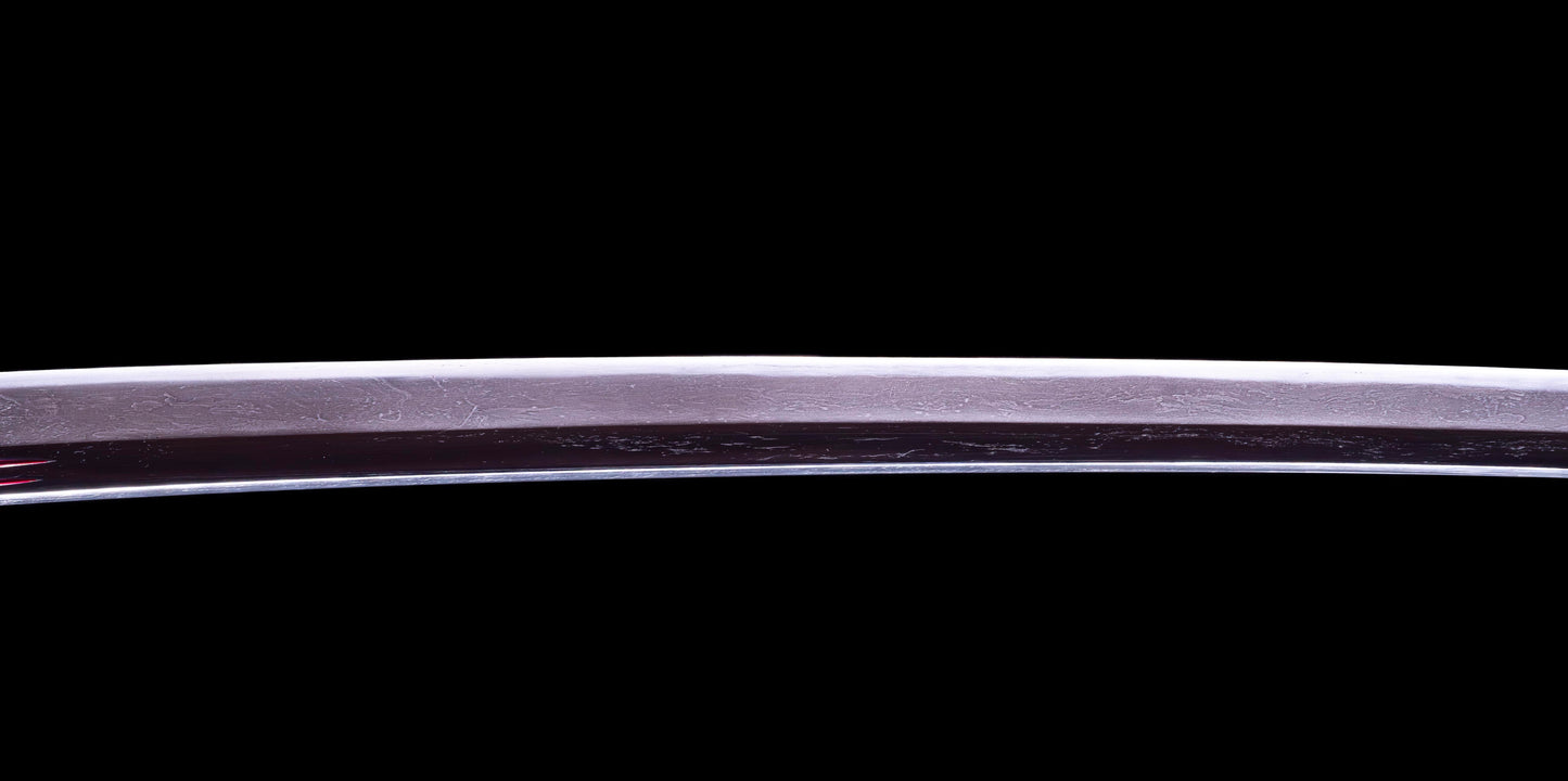 Épée Katana japonaise antique avec rainure laquée rouge