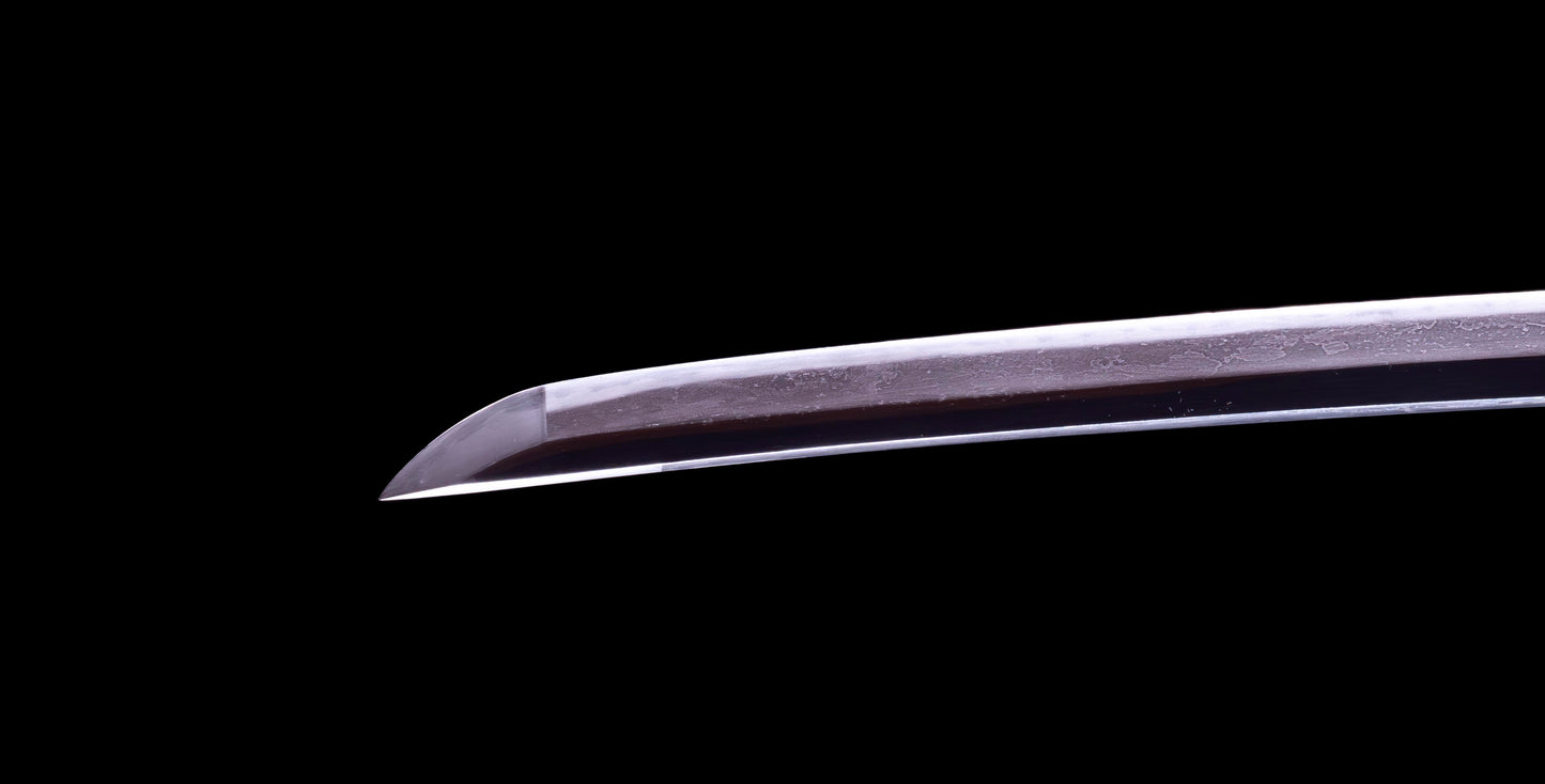 Épée Katana japonaise antique avec rainure laquée rouge