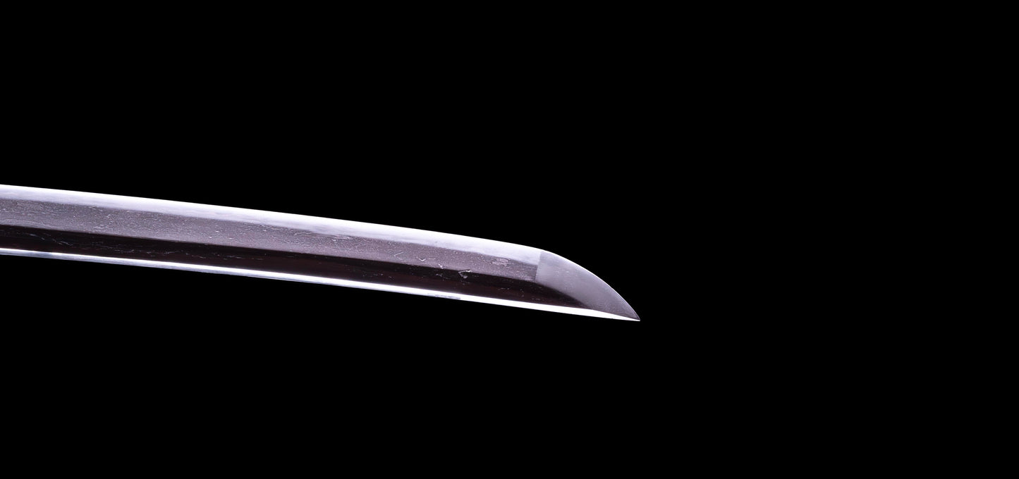 Épée Katana japonaise antique avec rainure laquée rouge