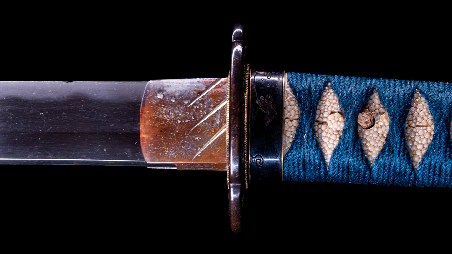 Épée Katana japonaise antique signée ōshū Takata ju Fujiwara Yoshiyuki - Hozon