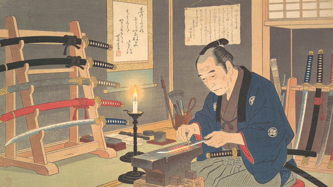 Greatest swordsmiths Japanese history — master smith examining a katana blade | Tokyo Nihonto