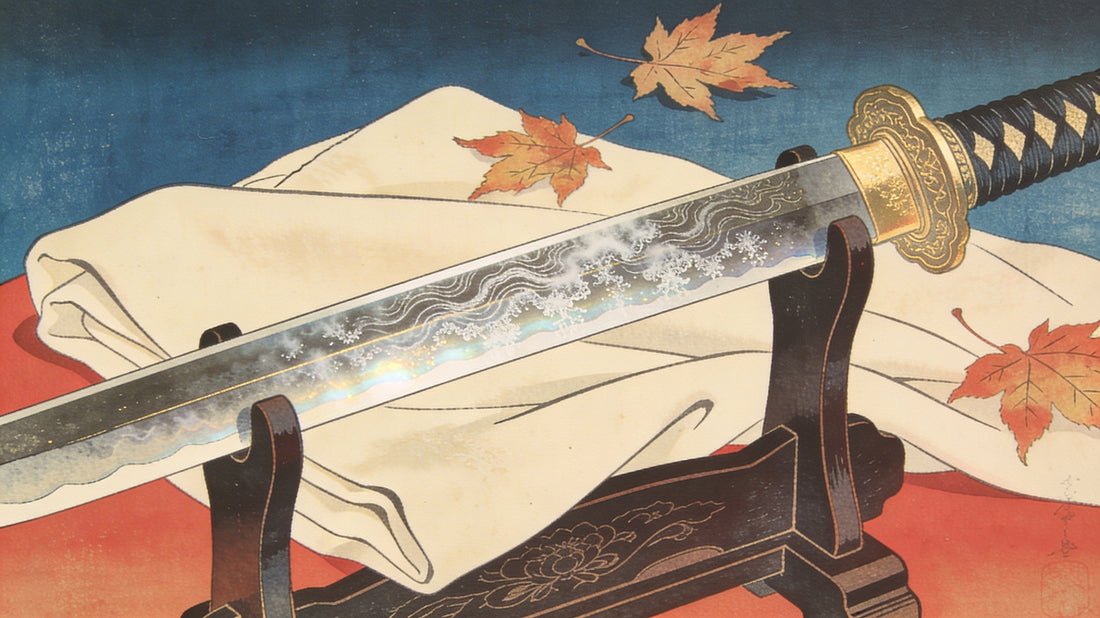 Hamon temper line on authentic antique nihonto katana | Tokyo Nihonto