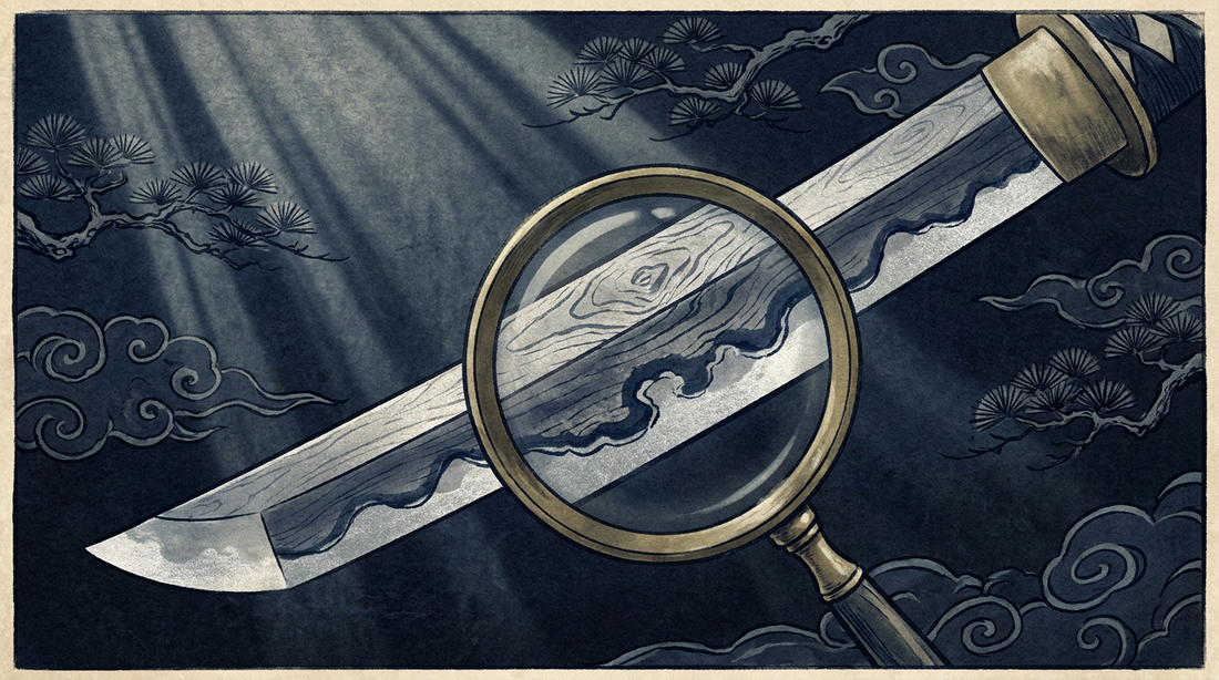 Kantei Japanese sword identification jihada hamon analysis - Tokyo Nihonto