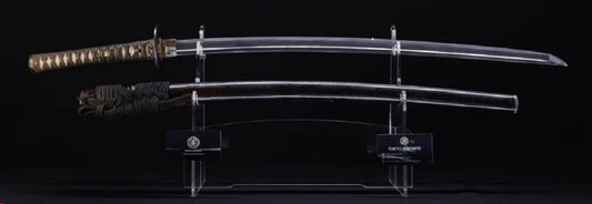 An authentic Muromachi-period katana on display by Tokyo-Nihonto.