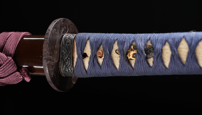 Antikes japanisches Schwert Katana, Edo-Periode, blauer und brauner Koshirae