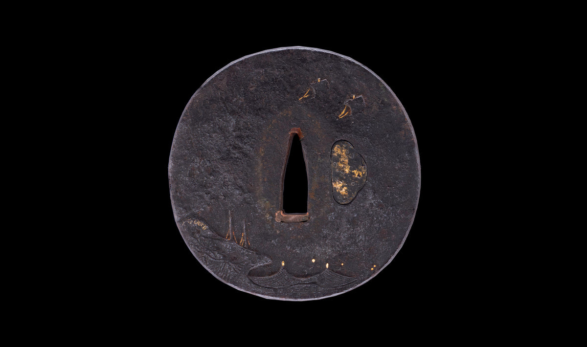 Antique Japanese Katana by Tango no Kami Fujiwara Kanemichi with Imperial Kikumon, Suguha Hamon and Gold-Inlaid Tsuba - NBTHK Hozon