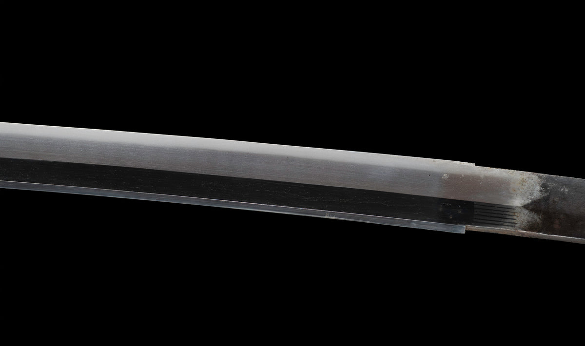 Antique Japanese Katana by Tango no Kami Fujiwara Kanemichi with Imperial Kikumon, Suguha Hamon and Gold-Inlaid Tsuba - NBTHK Hozon