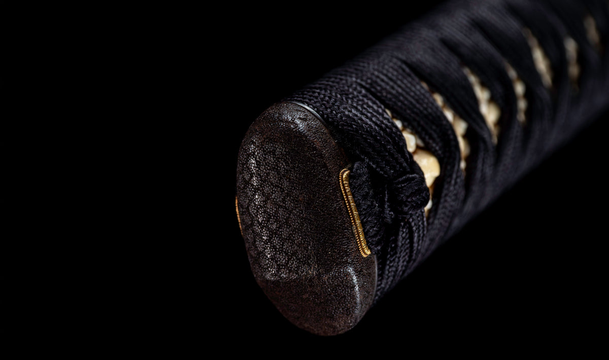 Antique Japanese Katana by Tango no Kami Fujiwara Kanemichi with Imperial Kikumon, Suguha Hamon and Gold-Inlaid Tsuba - NBTHK Hozon