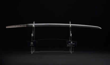 Antique Japanese Katana by Tango no Kami Fujiwara Kanemichi with Imperial Kikumon, Suguha Hamon and Gold-Inlaid Tsuba - NBTHK Hozon