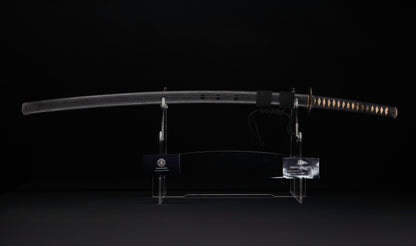 Antique Japanese Katana by Tango no Kami Fujiwara Kanemichi with Imperial Kikumon, Suguha Hamon and Gold-Inlaid Tsuba - NBTHK Hozon