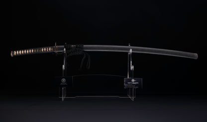 Antique Japanese Katana by Tango no Kami Fujiwara Kanemichi with Imperial Kikumon, Suguha Hamon and Gold-Inlaid Tsuba - NBTHK Hozon
