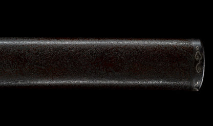 Antique Japanese Katana Sword with Regular Gunome Hamon, Higo Iron Fittings and Black Leather Tsukamaki