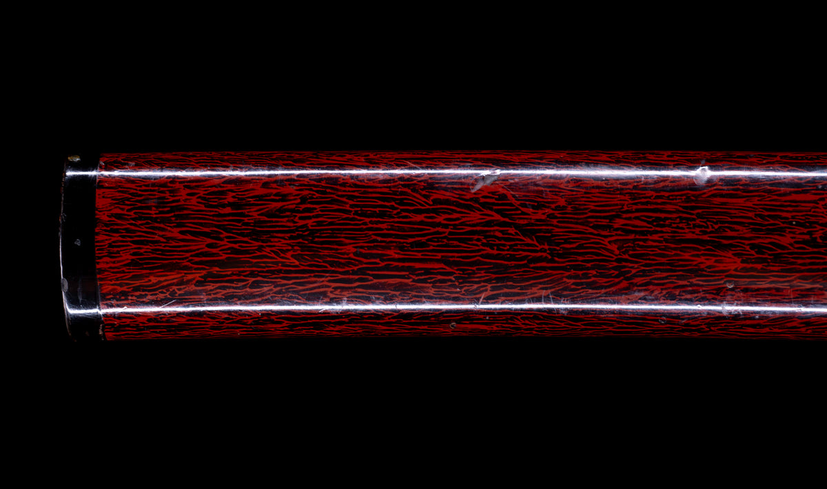 Antique Japanese Katana Sword by Kanabō Hayato no Jō Masazane with Gunome-Midare Hamon, Sakura Fittings and Red Lacquer Saya - NBTHK Hozon