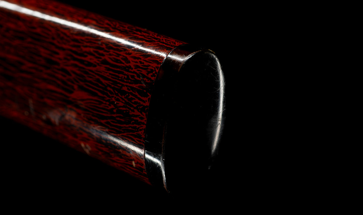 Antique Japanese Katana Sword by Kanabō Hayato no Jō Masazane with Gunome-Midare Hamon, Sakura Fittings and Red Lacquer Saya - NBTHK Hozon