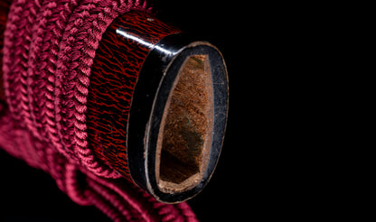 Antique Japanese Katana Sword by Kanabō Hayato no Jō Masazane with Gunome-Midare Hamon, Sakura Fittings and Red Lacquer Saya - NBTHK Hozon