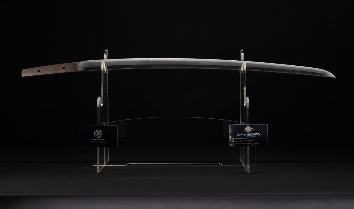 Antique Japanese Katana Sword by Kanabō Hayato no Jō Masazane with Gunome-Midare Hamon, Sakura Fittings and Red Lacquer Saya - NBTHK Hozon
