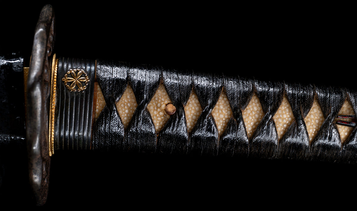 Antique Japanese Katana Sword attributed to Kashū Ietsugu with Notare-Gunome Hamon and Plum Blossom Sukashi Tsuba - NBTHK Hozon