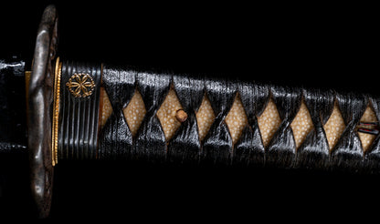 Antique Japanese Katana Sword attributed to Kashū Ietsugu with Notare-Gunome Hamon and Plum Blossom Sukashi Tsuba - NBTHK Hozon