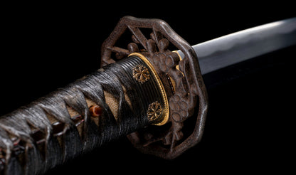Antique Japanese Katana Sword attributed to Kashū Ietsugu with Notare-Gunome Hamon and Plum Blossom Sukashi Tsuba - NBTHK Hozon