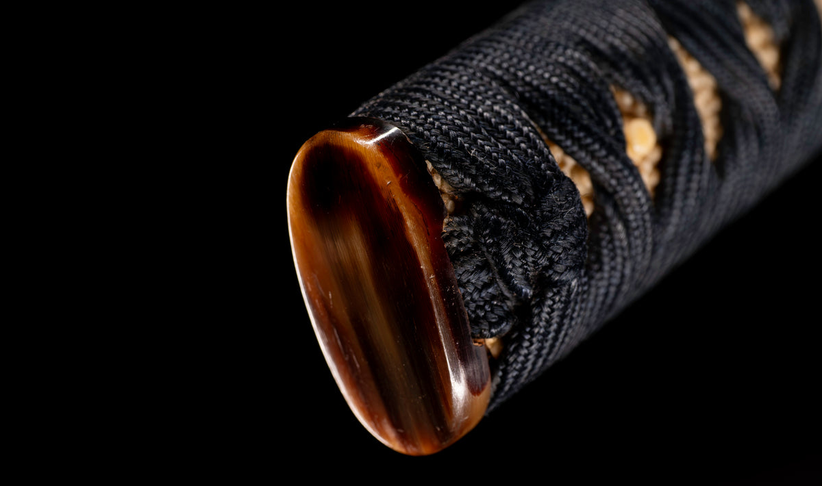 Antique Japanese Katana Sword with Hoso-Suguha Hamon, Phoenix Fuchi and Coin Menuki — Muromachi Period