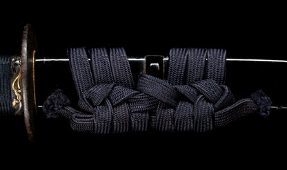 Antique Japanese Katana Sword with Hoso-Suguha Hamon, Phoenix Fuchi and Coin Menuki — Muromachi Period