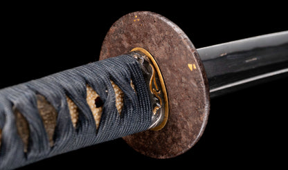 Antique Japanese Katana Sword with Hoso-Suguha Hamon, Phoenix Fuchi and Coin Menuki — Muromachi Period