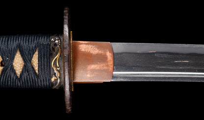 Antique Japanese Katana Sword with Hoso-Suguha Hamon, Phoenix Fuchi and Coin Menuki — Muromachi Period