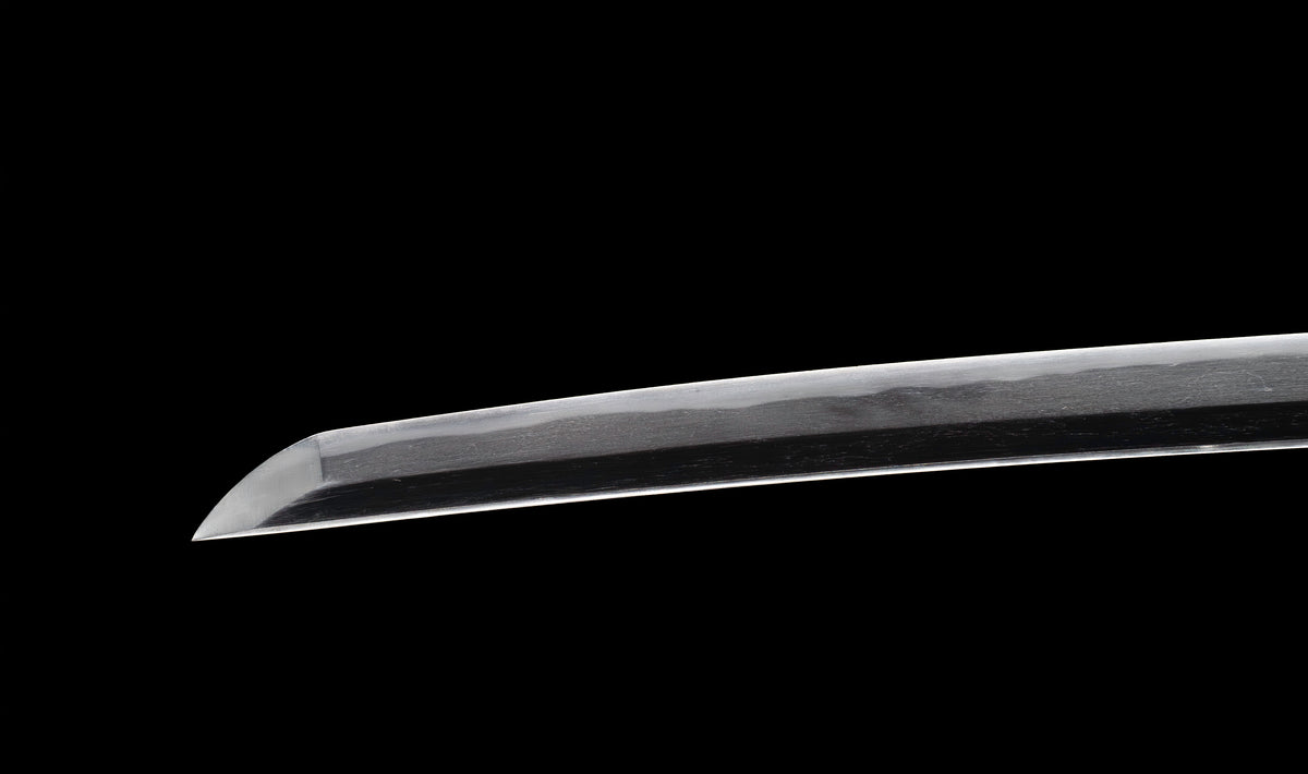 Antique Japanese Katana Sword with Hoso-Suguha Hamon, Phoenix Fuchi and Coin Menuki — Muromachi Period