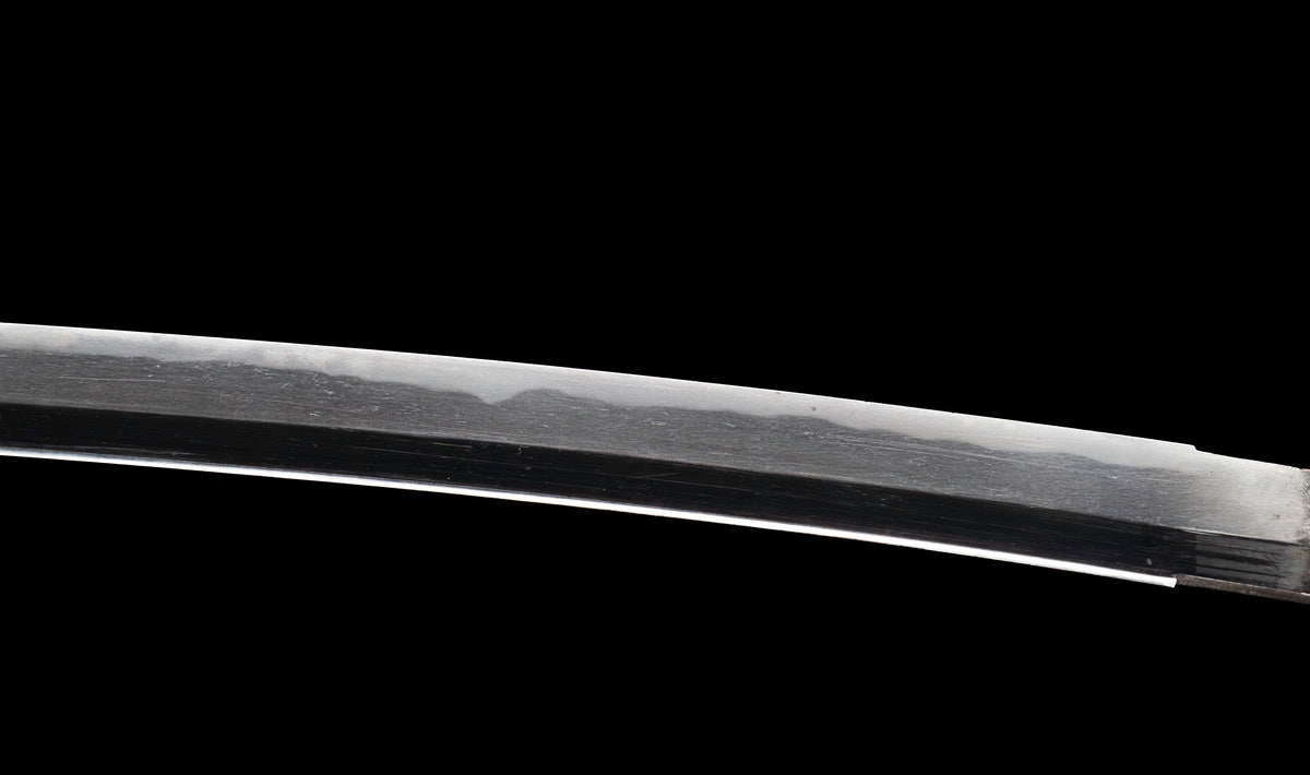Antique Japanese Katana Sword with Hoso-Suguha Hamon, Phoenix Fuchi and Coin Menuki — Muromachi Period