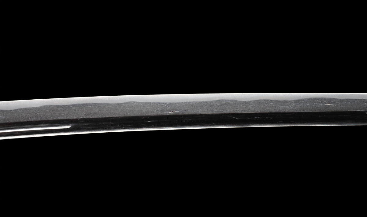 Antique Japanese Katana Sword with Hoso-Suguha Hamon, Phoenix Fuchi and Coin Menuki — Muromachi Period