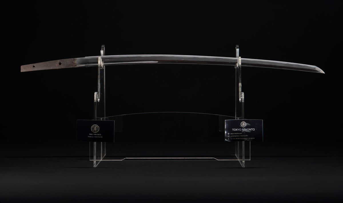 Antique Japanese Katana Sword with Hoso-Suguha Hamon, Phoenix Fuchi and Coin Menuki — Muromachi Period
