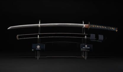 Antique Japanese Katana Sword with Hoso-Suguha Hamon, Phoenix Fuchi and Coin Menuki — Muromachi Period