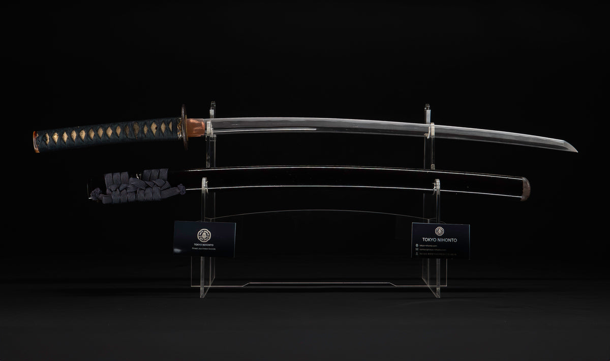Antique Japanese Katana Sword with Hoso-Suguha Hamon, Phoenix Fuchi and Coin Menuki — Muromachi Period