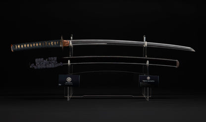 Antique Japanese Katana Sword with Hoso-Suguha Hamon, Phoenix Fuchi and Coin Menuki — Muromachi Period